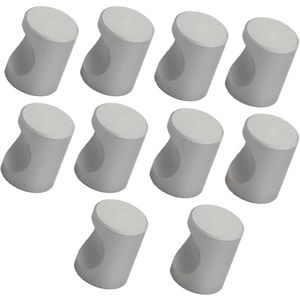 10 Stks Zilveren Cilinder Kabinet Knoppen Handgrepen Single Hole Aluminium Hardware Knoppen Fit voor Kast Lade Kledingkast Keuken