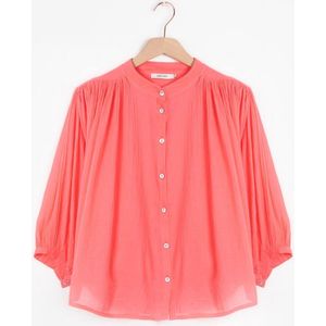 Sissy-Boy - Koraaloranje cropped blouse met pofmouwen