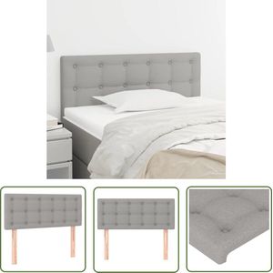 The Living Store Hoofdbord 100 x 5 x 78/88 cm stof lichtgrijs - Hoofd Bord - Hoofdkussen - Beddecoratie - Slaapkamerstijl - Klassiek Hoofdbord