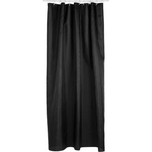 5Five Douchegordijn - zwart - polyester - 180 x 200 cm - inclusief ringen - Voor bad en douche