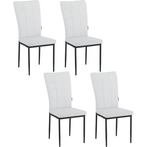Rootz Eetkamerstoelen Set van 4 - Elegante stoelen - Comfortabele zitting - Kunstleer - Duurzame metalen poten - Ergonomisch ontwerp - 42,5 cm x 96,5 cm x 57,5 ​​cm