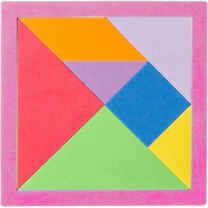 Lg-imports Vormenpuzzel Tangram Foam 15,5 Cm Roze 9-delig