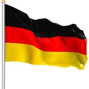 Aluminium Vlaggenmast 6.5m - incl. Duitse Vlag grondhuls vlaggenmast Hijssysteem