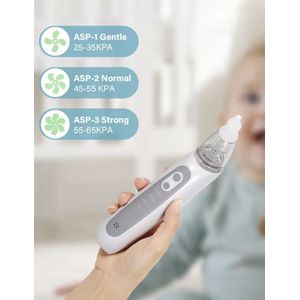 Elektrisch oplaadbare neusreiniger voor baby en kleuter | Elektrische neuszuiger | Elektrische neuspeer | Elektrische neussnuiter | Baby aspirator | Baby neuspompje