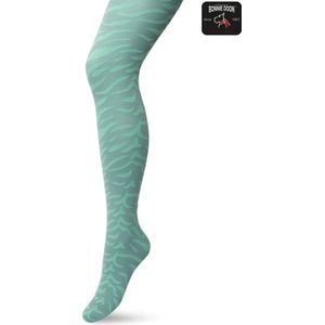 Bonnie Doon Dames Panty met Zebra Print 100 Denier maat L/XL Groen - Uitstekend Draagcomfort - Zebraprint - Dierenprint - Gladde Naden - Perfecte Pasvorm - Malachite Green - BP211902.277
