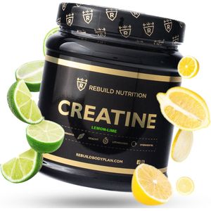 Rebuild Nutrition Creatine Monohydrate - Lemon-Lime - Poeder - Supplement voor Spieropbouw & Conditie Verbetering - Creatine Monohydraat - 80 doseringen - 400 gram
