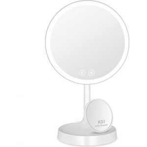 Make-up spiegel met LED verlichting en aanraakschakelaar - Staande spiegel met lades en USB-voeding - Dimbaar en draaibaar