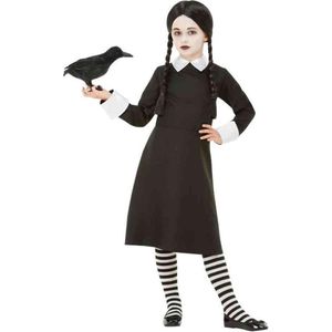 Smiffy's - Horror Films Kostuum - Gothic Schoolmeisje Vol Wee Kind Kostuum - Zwart - Large - Halloween - Verkleedkleding