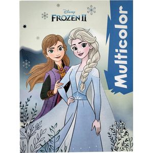 Disney Frozen 2 - Kleurboek - 32 pagina's met 17 kleurplaten , 17 gekleurde illustraties - donkerblauw - Elsa - Anna - prinsessen - knutselen - kado - cadeau - verjaardag