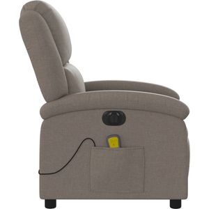 Massagestoel elektrisch verstelbaar stof taupe