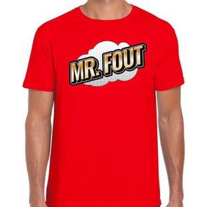 Mr. Fout t-shirt in 3D effect rood voor heren - foute party fun tekst shirt outfit - popart XL