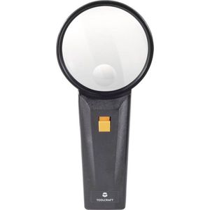 TOOLCRAFT 821031 821031 Vergrootglas Met LED-verlichting Vergrotingsfactor: 2 x, 4 x Lensgrootte: (Ø) 75 mm