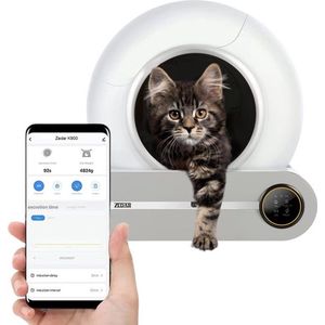 Automatische Kattenbak - Zelfreinigende Kattenbak - Inclusief App - sensor schakelt automatische reiniging kattenbak in