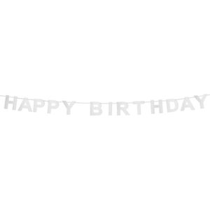 Boland - Letterslinger 'Happy Birthday' zilver Zilver - Glitter & Glamour - Glitter - Verjaardag - Feestversiering