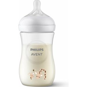 Philips Avent Natural Response Babyfles - Giraffe - 1 Fles - 260 ml - 1+ maanden - Snelheid 3-speen - SCY903/66