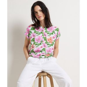TerStal Dames / Vrouwen Pescara T-shirt Met Elastische Boord Roze In Maat L