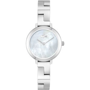 Lacoste LC2001376 TIVOLI Dames Horloge - Mineraalglas - Staal - Zilverkleurig - 28 mm breed - Quartz - Vouw/Vlindersluiting - 3 ATM (spatwater)