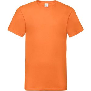 Fruit Of The Loom Heren Valuegewicht V-hals, T-shirt met korte mouwen. (Oranje) Maat XXXL (3XL) - EK-WK-Olympische Spelen