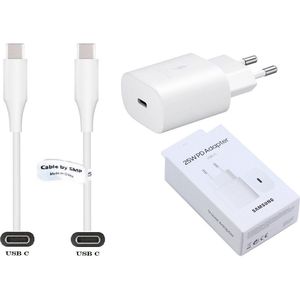 OneOne Snellader + 1,2m USB C kabel (3.1). 25W lader. PD oplader adapter en prima non origineel snoer. Past op Samsung Galaxy Note 10 plus +, S10 Lite, S20 Ultra, S22 Ultra, S22+