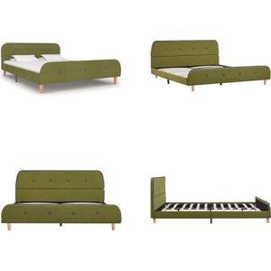 vidaXL Bedframe stof groen 140x200 cm - Bedframe - Bedframes - Bed - Bedden