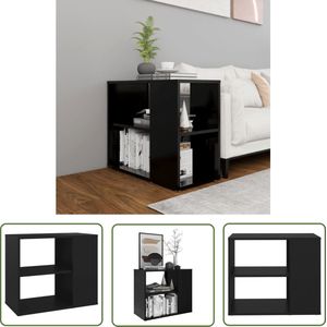 The Living Store Bijzetkast 60x30x50 cm bewerkt hout zwart - Bijzetkast - Zwarte Bijzetkast - Salontafel - Tv Tafel - Side Table