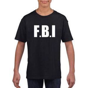Politie FBI tekst t-shirt zwart kinderen 122/128