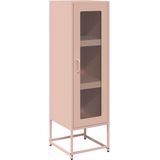 vidaXL - Hoge - kast - 36x39x123 - cm - koudgewalst - staal - roze