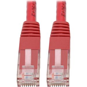 Tripp-Lite N200-002-RD Premium Cat5/5e/6 Gigabit Molded Patch Cable, 24 AWG, 550 MHz/1 Gbps (RJ45 M/M), Red, 2 ft. TrippLite