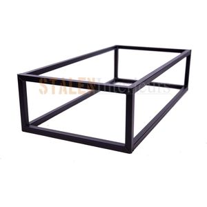 Frame Kubus Eettafel| 220x100 |Hoogte 73cm |Koker 40x40| Zwart structuur| Industrieel Tafelonderstel
