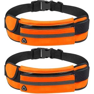 Waterproof Waist Bag for Men and Women Running Belt with Adjustable Elastic Band with Headphone Jack Suitable for Fitness, Jogging, Travel, Cycling, Orange, Orange, Leisure, orange,