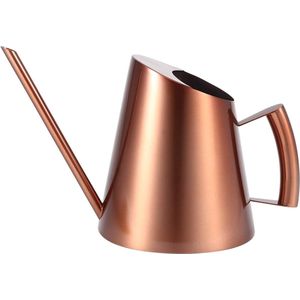 Huishoudelijke roestvrijstalen gieter, voor binnen en buiten, groene planten met lange uitloop, gieter in moderne stijl, gieter voor kamerplanten buiten en binnen - brons (1500 ml)