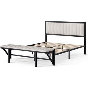 Gotagee Gestoffeerd bed Eenpersoonsbed Jeugdbed Volwassen bed Opvouwbaar voeteneinde Opbergruimte onder het bed Bed zonder matras