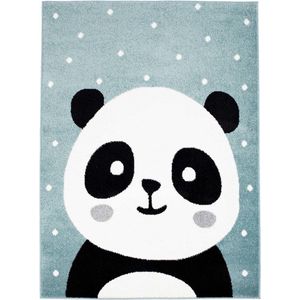 Tapijtenloods Vloerkleed Bubble Kids Panda Blauw- 80x150 CM