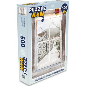 Puzzel Doorkijk - Hout - Griekenland - Legpuzzel - Puzzel 500 stukjes