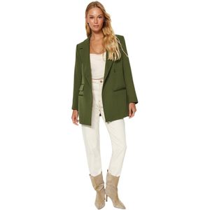 Trendyol Kaki Oversized Gevoerd Geweven Blazerjack Twoaw24Bc00070