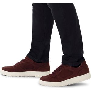 Manfield - Heren - Bordeaux nubuck sneakers - Maat 44