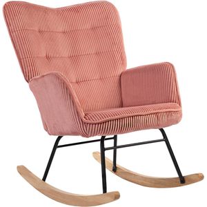 HOMCOM - Schommelstoel - Dikke vulling - met Armleuningen - Pink
