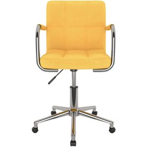 vidaXL Draaibare Eetkamerstoel - Mosterdgeel Draaibare Eetkamerstoel - Eetkamerstoel Mosterdgeel - Stof Eetkamerstoel - Modern Eetkamerstoel - Ergonomische Eetkamerstoel
