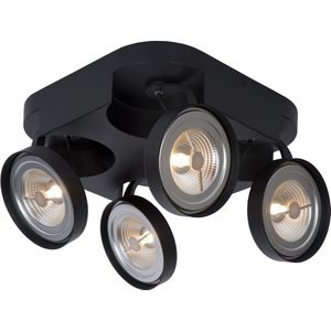 Lucide VERSUM AR111 - Plafondspot - LED Dimb. - AR111 - 4x10W 2700K - Zwart