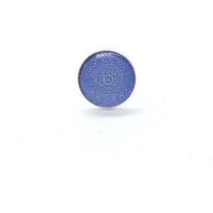 2 Love it Mandala Blauw - Ring - Verstelbaar in maat