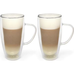 Bredemeijer - Dubbelwandig glas cappuccino/latte m. 400ml (set van twee stuks)