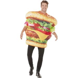 Smiffy's - Eten & Drinken Kostuum - Hamburger Kostuum Man - Multicolor - One Size - Carnavalskleding - Verkleedkleding