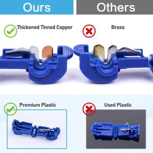 T-Tap Draad Connectors - Zelfstrippende Snel Splice Elektrische Draad Terminals met Geïsoleerde Mannelijke Disconnect Spade Lock Kabel Crimp - 5 paar -geel