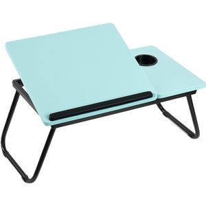 Ceruzo Bedtafel Verstelbaar - Laptoptafel - Ontbijttafel - Inklapbaar - Bekerhouder - Blauw