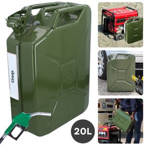 Cheqo® Jerrycan 20L - Staal - Benzine Transport - Legergroen - Duurzaam - Inclusief EBOOK