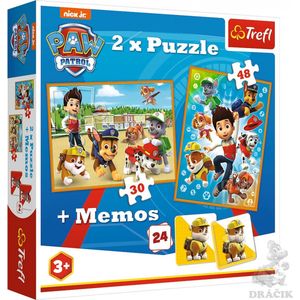 PAW PATROL 7902 3IN1 2XPUZZEL 48/30PCS 1XMEMORIE SPEL 24PCS