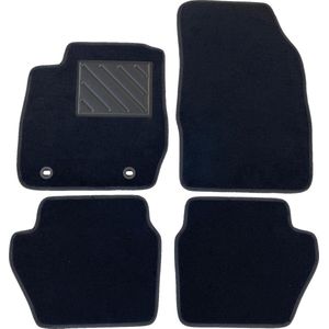 Voor Ford Fiesta MK7 2008-2011: Op maat gemaakte, ovale vloermatten met antislip en PVC hakbeschermer.