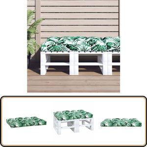 vidaXL Palletkussen groen 120x80x12 cm Palletkussen - Buitenkussen - Tuinkussen - Loungekussen - Zitkussen