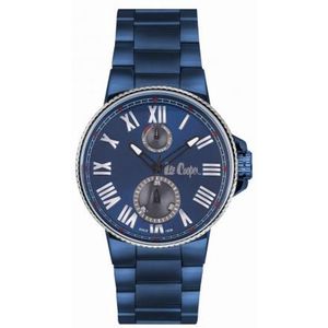 Lee Cooper LC06881.990 - Horloge - Analoog - Mannen - Heren - stalen band - Blauw - Zilverkleurig