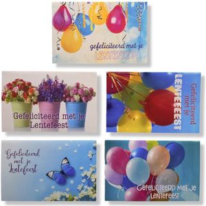 5 Cards & Crafts Luxe Wenskaarten Lentefeest | 12x17cm | Gevouwen kaarten met enveloppen